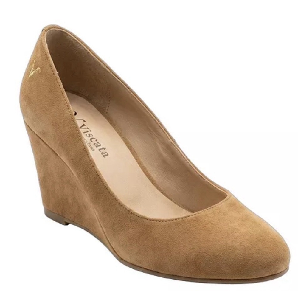 Viscata Women's Verona Suede Wedges In Camel Sz-41 US-10 New